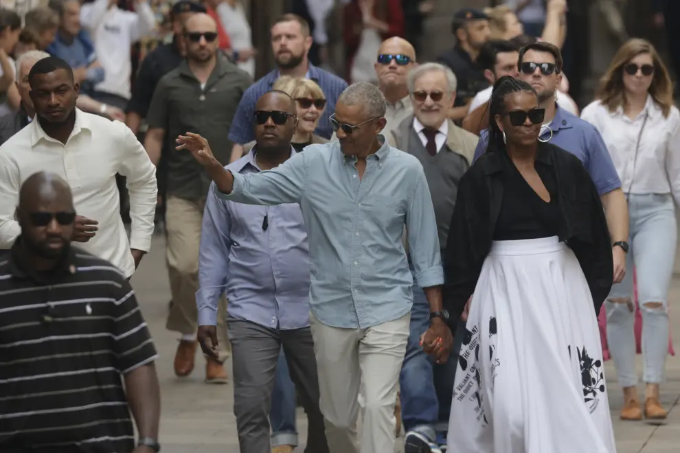 Barack Obama y su mujer Michelle en Barcelona  donde asistirán al concierto de Bruce Springsteen