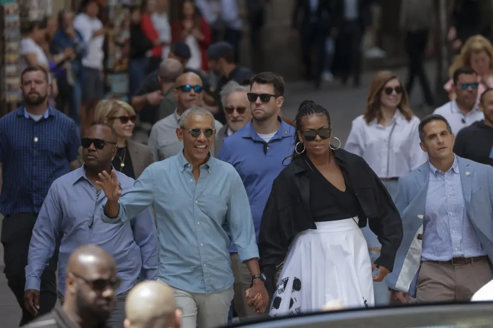 Barack Obama y su mujer Michelle en Barcelona donde asistirán al concierto de Bruce Springsteen