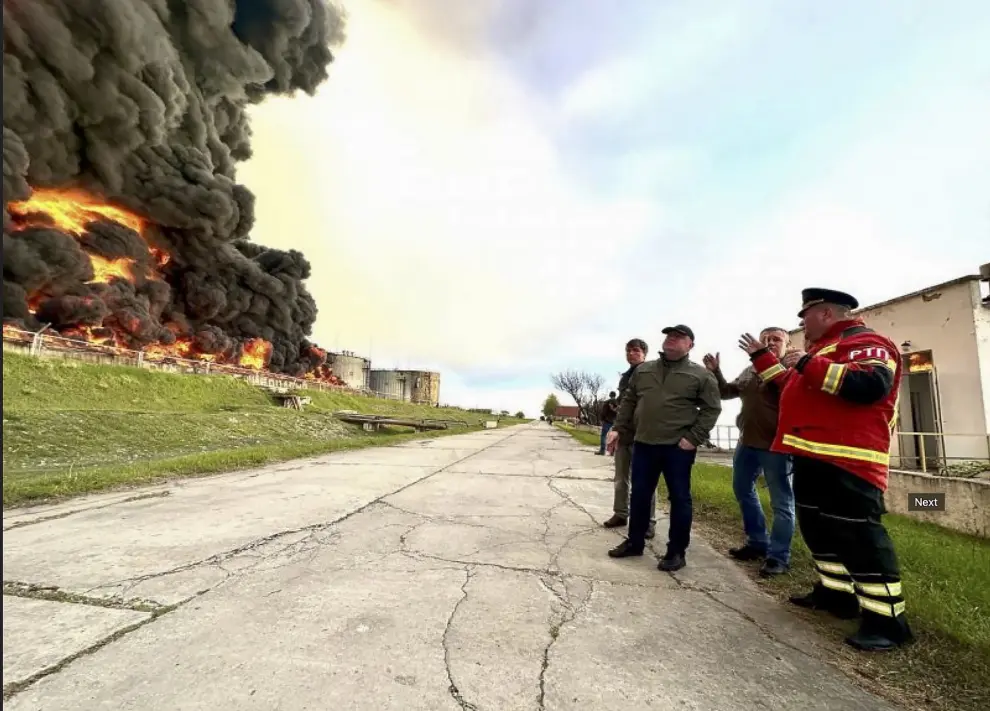 Fire at oil depot in Sevastopol, Crimea