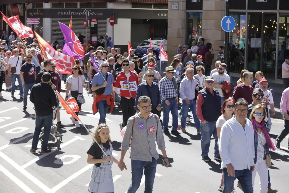 Manifestación el 1º de Mayo en las calles de Zaragoza