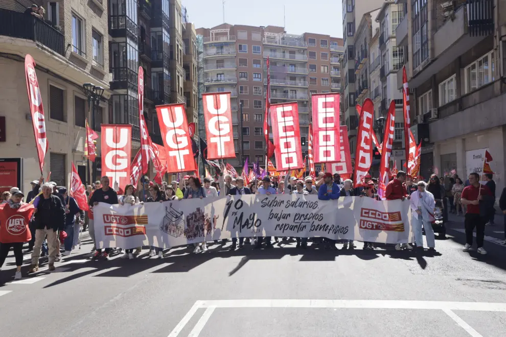 Manifestación el 1º de Mayo en las calles de Zaragoza