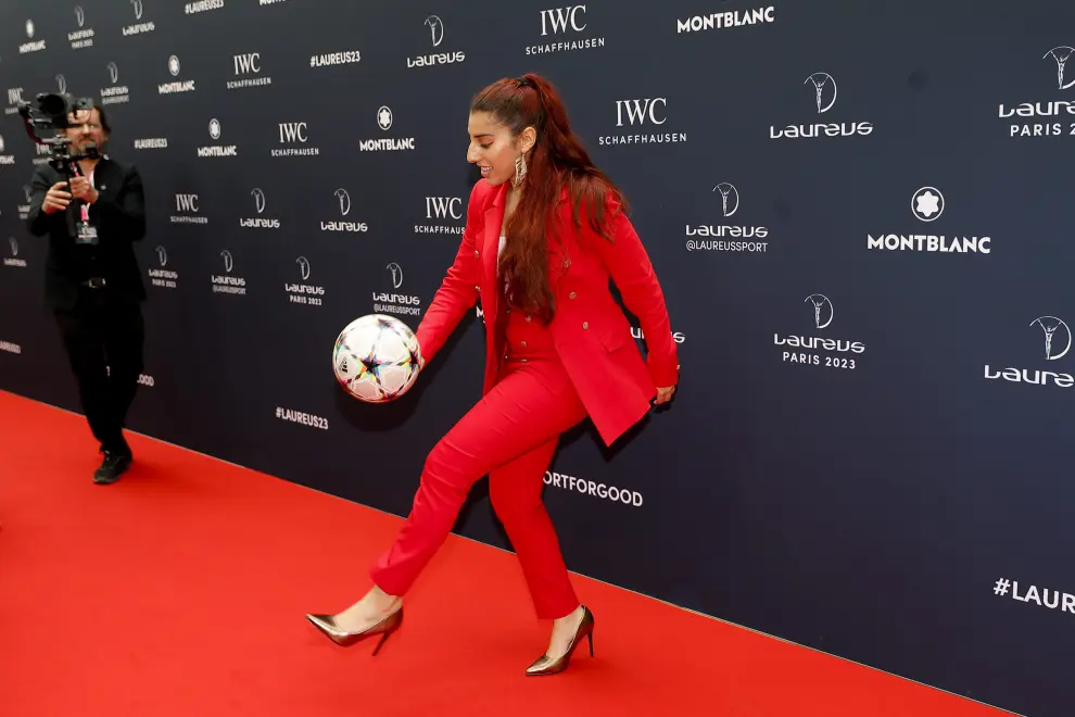 La futbolista de estilo libre Lisa Zimouche en la gala de los Premios Laureus 2023