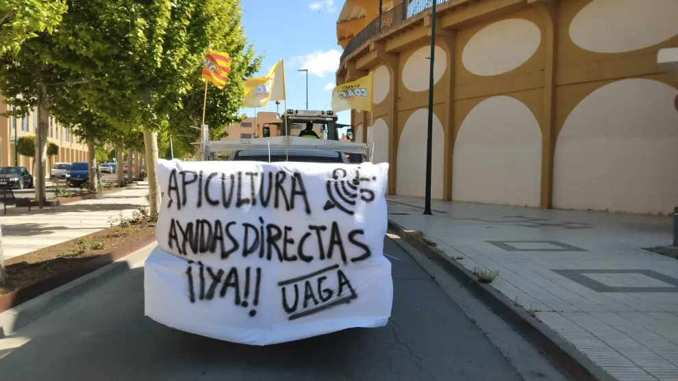Tractorada en Ejea: primera protesta por la sequía