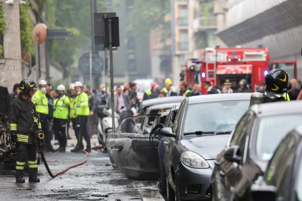 Caos en el centro de Milán tras la explosión de una furgoneta