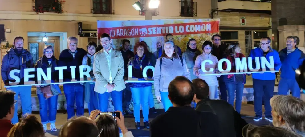 Inicio de la campaña de IU Aragón en Zaragoza, con Álvaro Sanz