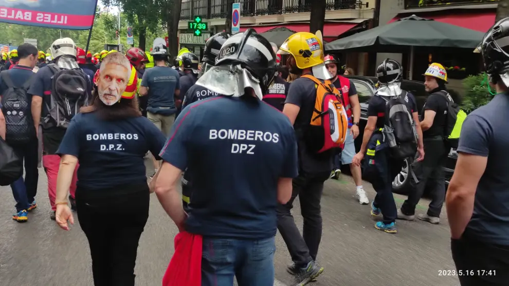 Protesta de bomberos en Madrid