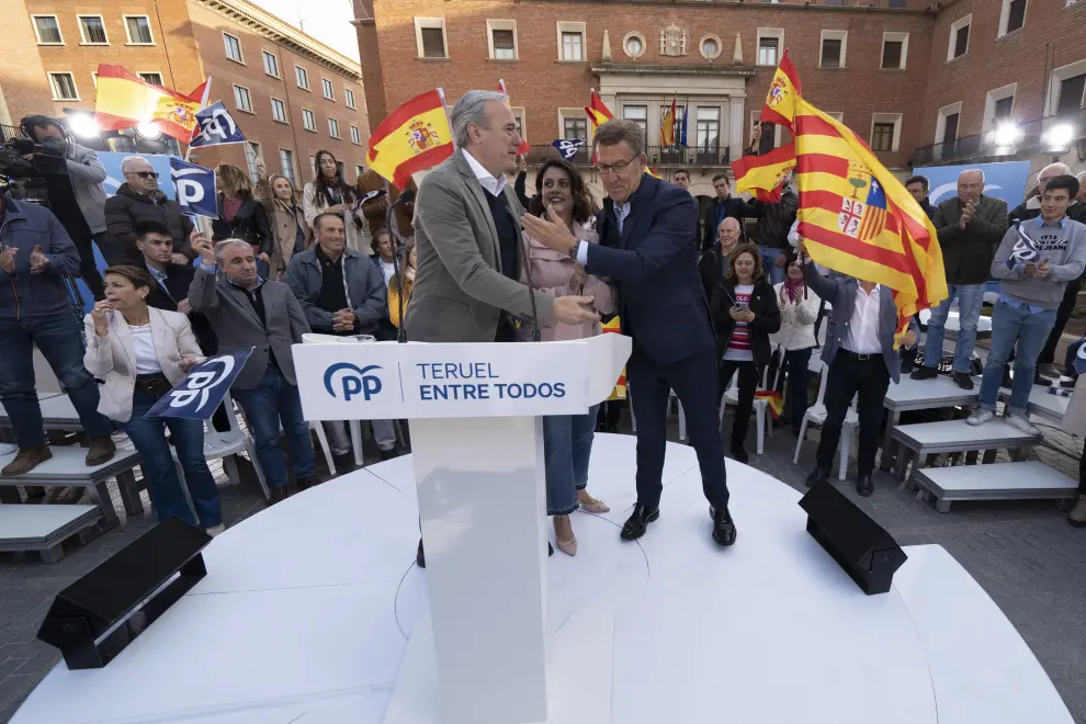 Fotos del mitin de Feijóo, Azcón y Buj en Teruel