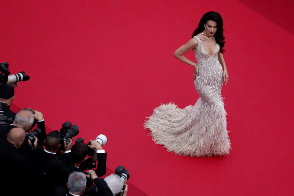 The 76th Cannes Film Festival - Opening ceremony and screening of the film "Jeanne du Barry" Out of competition - Red Carpet arrivals - Cannes, France, May 16, 2023. Paola Turani poses. REUTERS/Sarah Meyssonnier FILMFESTIVAL-CANNES/OPENING RED CARPET