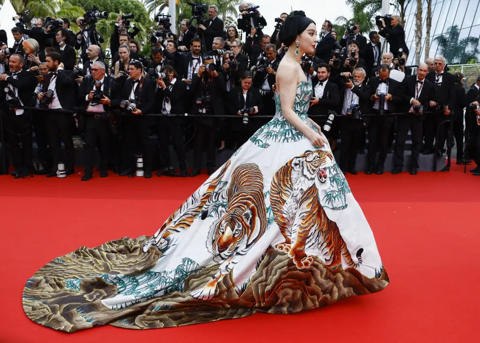 The 76th Cannes Film Festival - Opening ceremony and screening of the film "Jeanne du Barry" Out of competition - Red Carpet arrivals - Cannes, France, May 16, 2023.  Fan Bingbing poses. REUTERS/Eric Gaillard FILMFESTIVAL-CANNES/OPENING RED CARPET