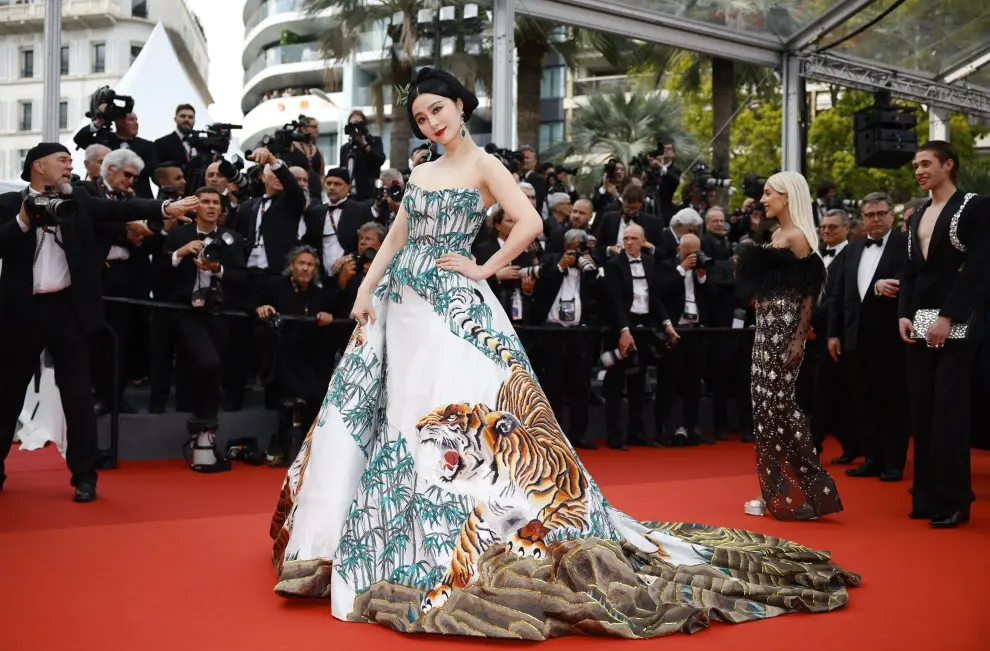 The 76th Cannes Film Festival - Opening ceremony and screening of the film "Jeanne du Barry" Out of competition - Red Carpet arrivals - Cannes, France, May 16, 2023.  Chika Ike poses. REUTERS/Yara Nardi FILMFESTIVAL-CANNES/OPENING RED CARPET