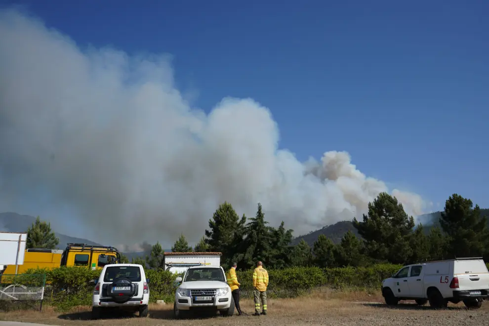 Declarado el nivel 1 de peligrosidad por un incendio en Pinofranqueado