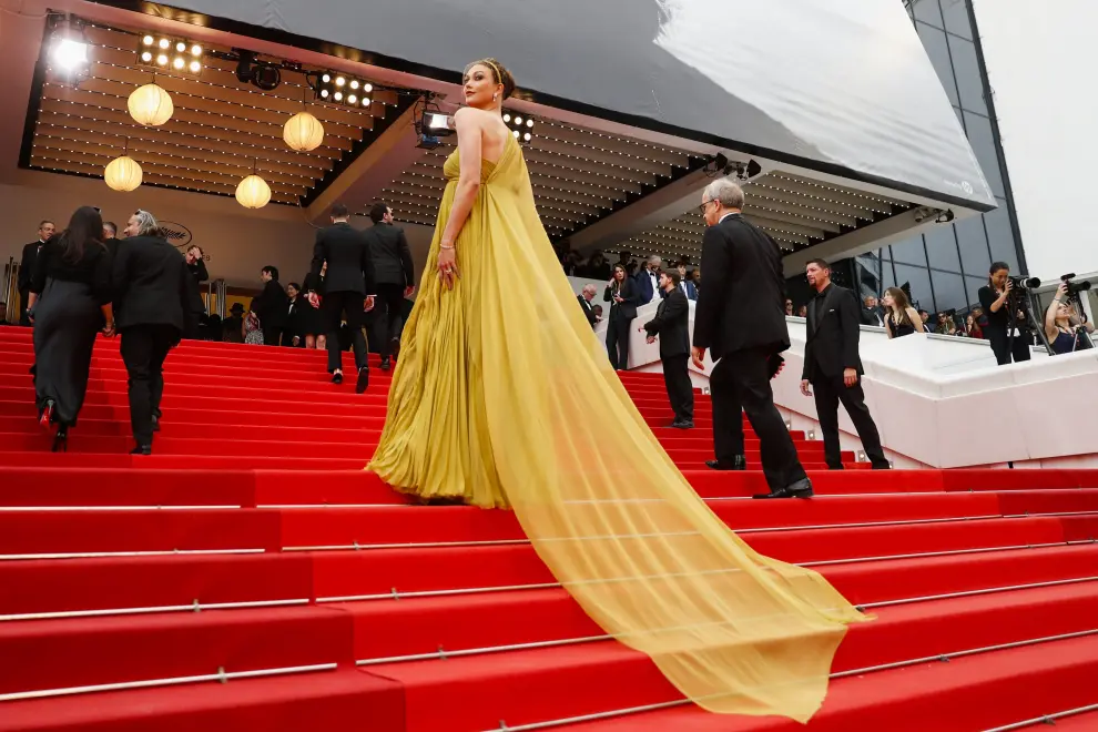The 76th Cannes Film Festival - Screening of the film "Indiana Jones and the Dial of Destiny" (Indiana Jones et le cadran de la destinee) Out of Competition - Red Carpet Arrivals - Cannes, France, May 18, 2023. Victoria Bonya poses. REUTERS/Eric Gaillard FILMFESTIVAL-CANNES/INDIANA JONES-PREMIERE