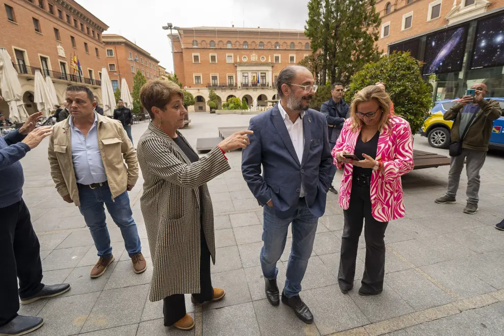 Mitin del PSOE en Teruel con Javier Lamban y Rosa López Juderías y Mayte Pérez