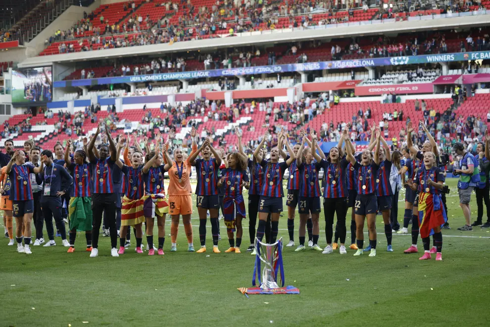 Foto de la final de la Champions League femenina entre el FC Barcelona-Wolfsburgo