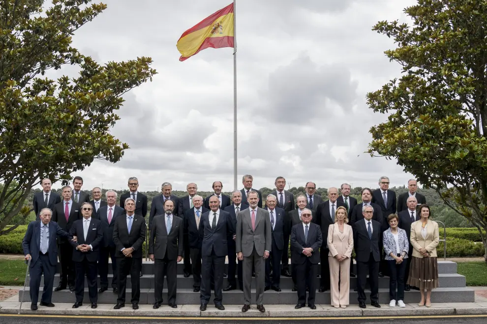 Felipe VI en una reunión del Real Instituto Elcano.