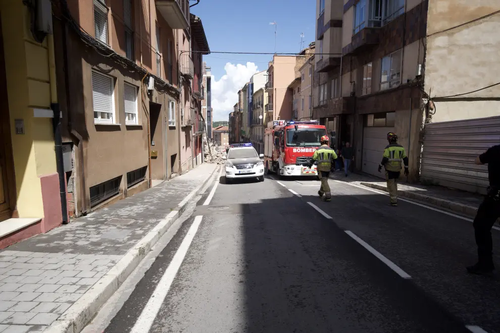 Se derrumba un edificio de 5 plantas en Teruel tras ser evacuadas 21 viviendas