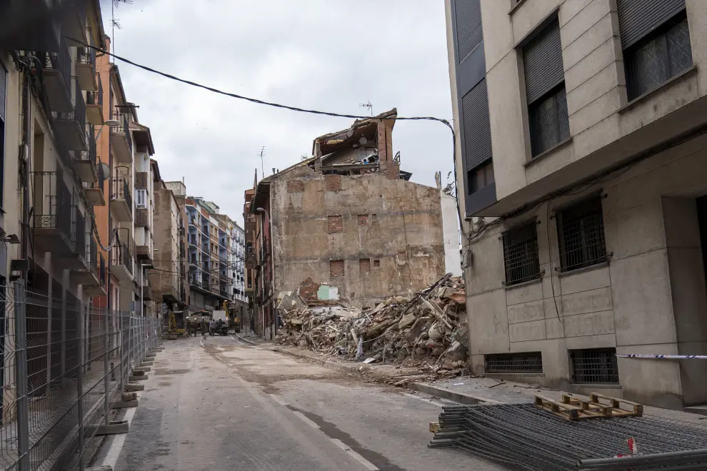 Edificio derrumbado en Teruel. foto Antonio Garcia Bykofoto 14 06 23[[[FOTOGRAFOS]]]