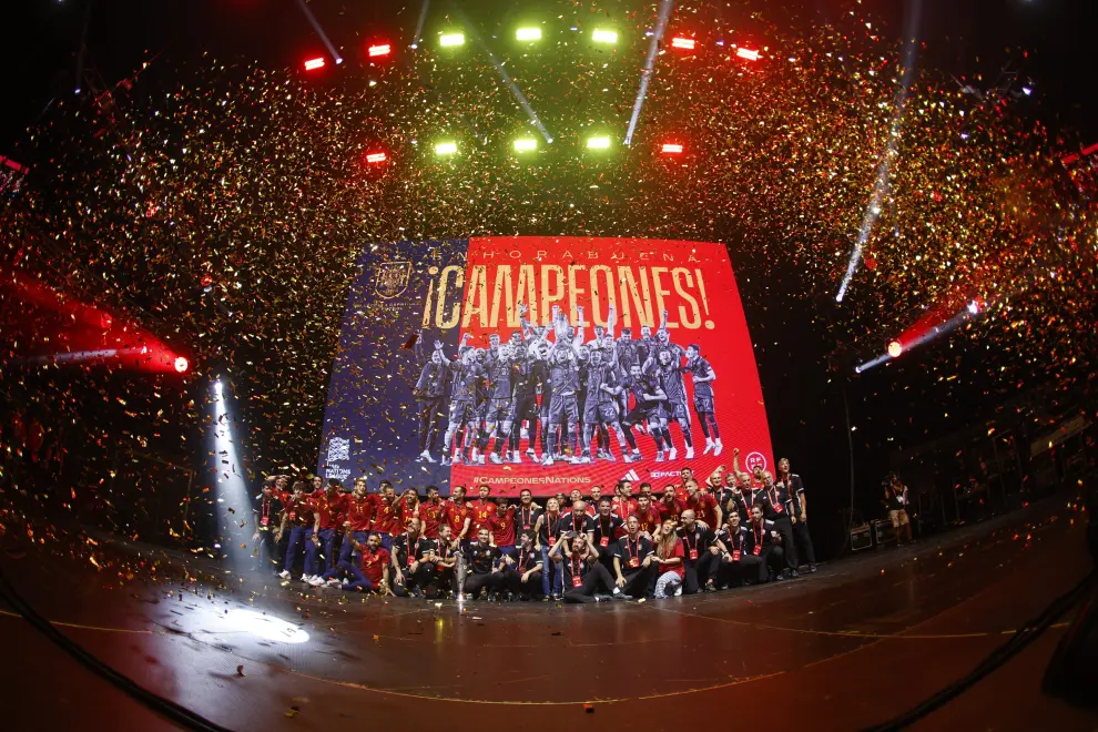 Fiesta en el Wizink Center de Madrid: la selección española celebra con los aficionados el título de la Liga de Naciones