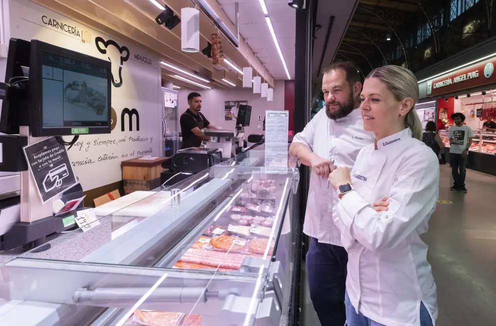 Duelo de chefs franceses y españoles: Nicolas Lormeau y Susana Casanova,  La Clandestina, en el Mercado Central de Zaragoza