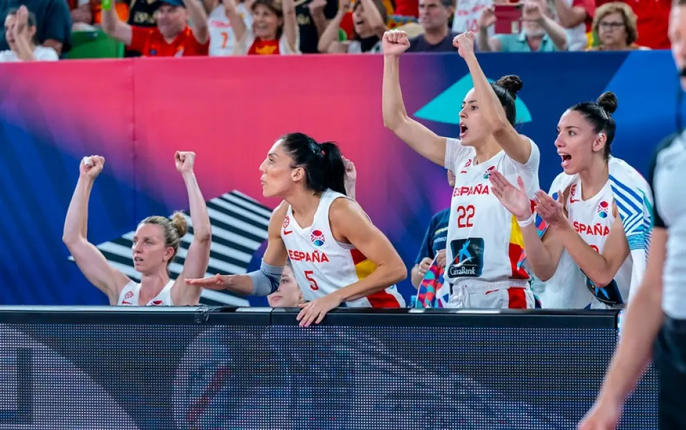 España en la final del Eurobasket contra Bélgica.