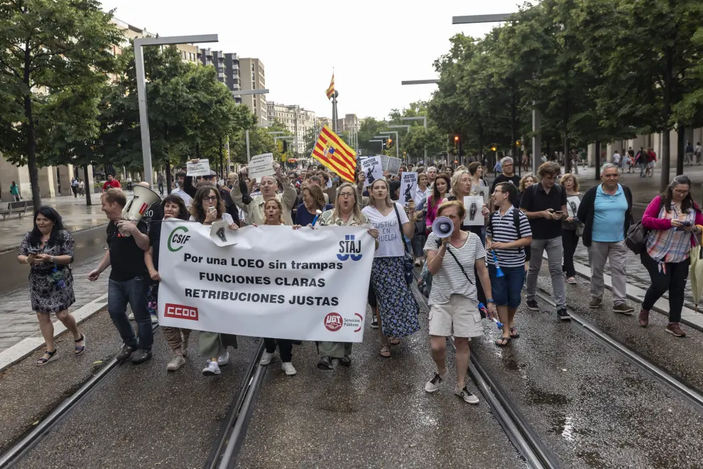 Manifestación de los funcionarios de Justicia en Zaragoza