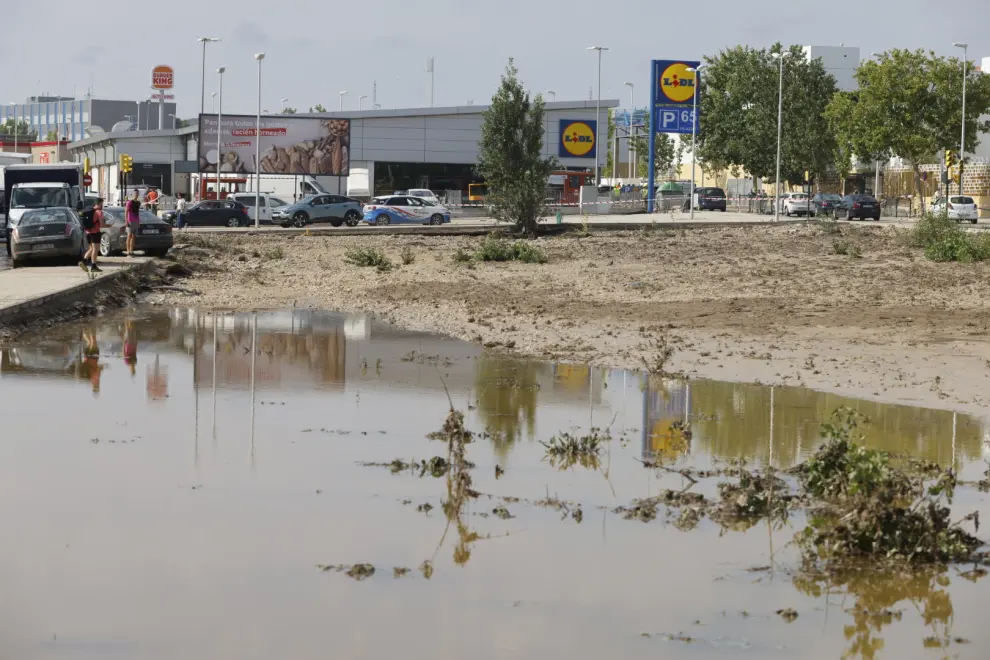 La zona del Lidl de Parque Venecia sufrió graves inundaciones
