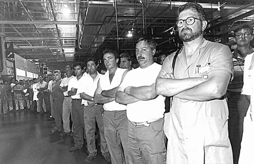 Paro de los trabajadores de la fábrica de Opel en Figueruelas