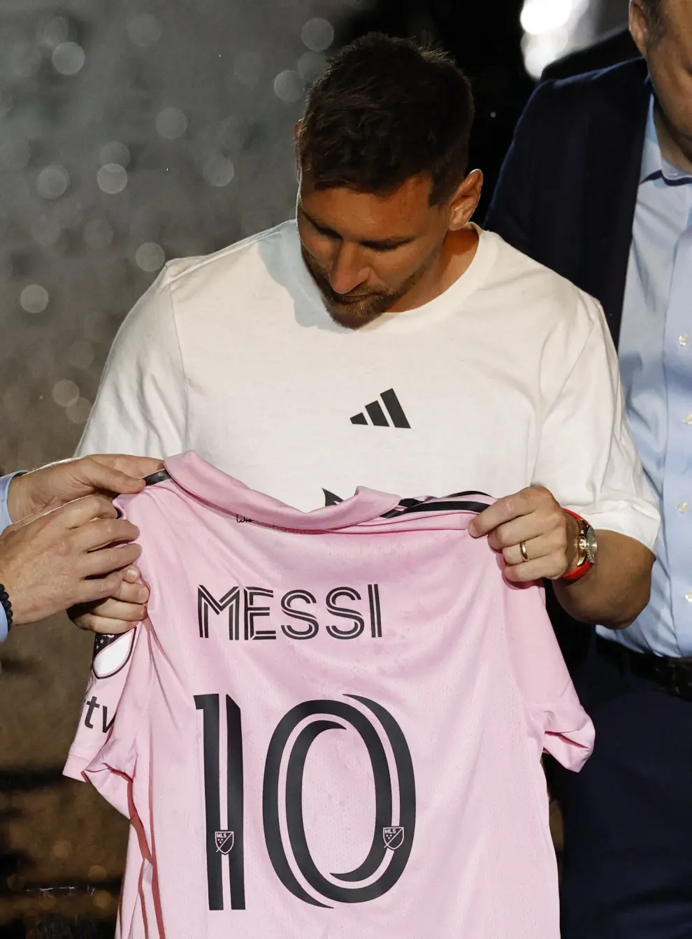Soccer Football - Inter Miami CF unveil Lionel Messi - DRV PNK Stadium, Fort Lauderdale, Florida, United States - July 16, 2023 New Inter Miami signing Lionel Messi during the unveiling REUTERS/Marco Bello SOCCER-USA-MIA/