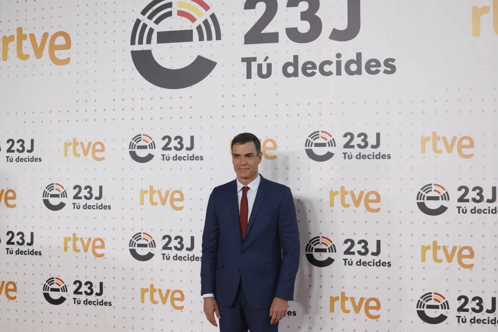 Pedro Sánchez, de PSOE, antes del debate de RTVE.