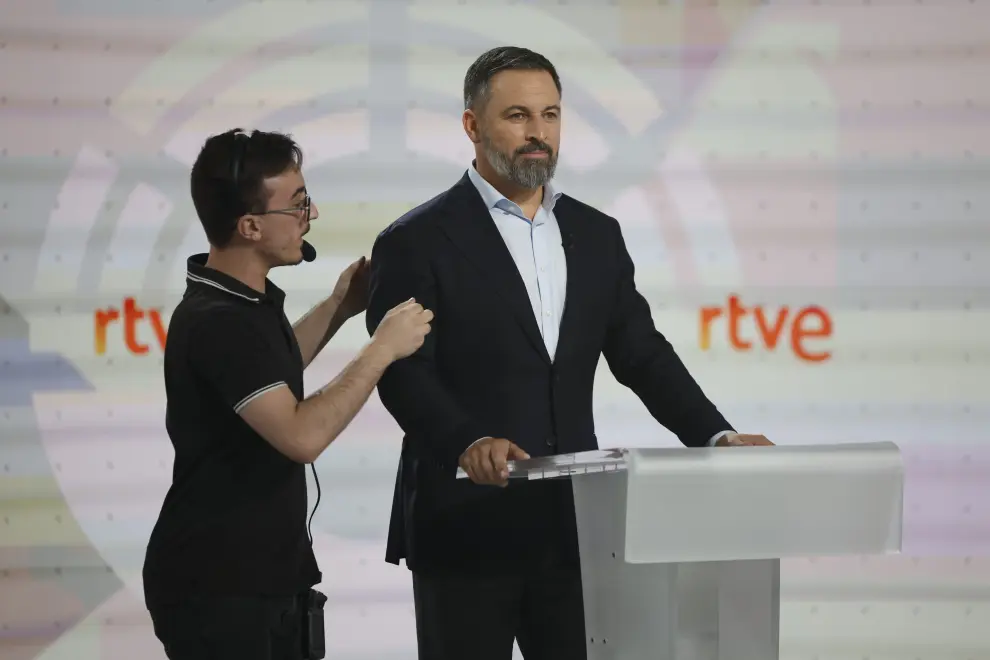 Santiago Abascal, de Vox, en el debate de RTVE.
