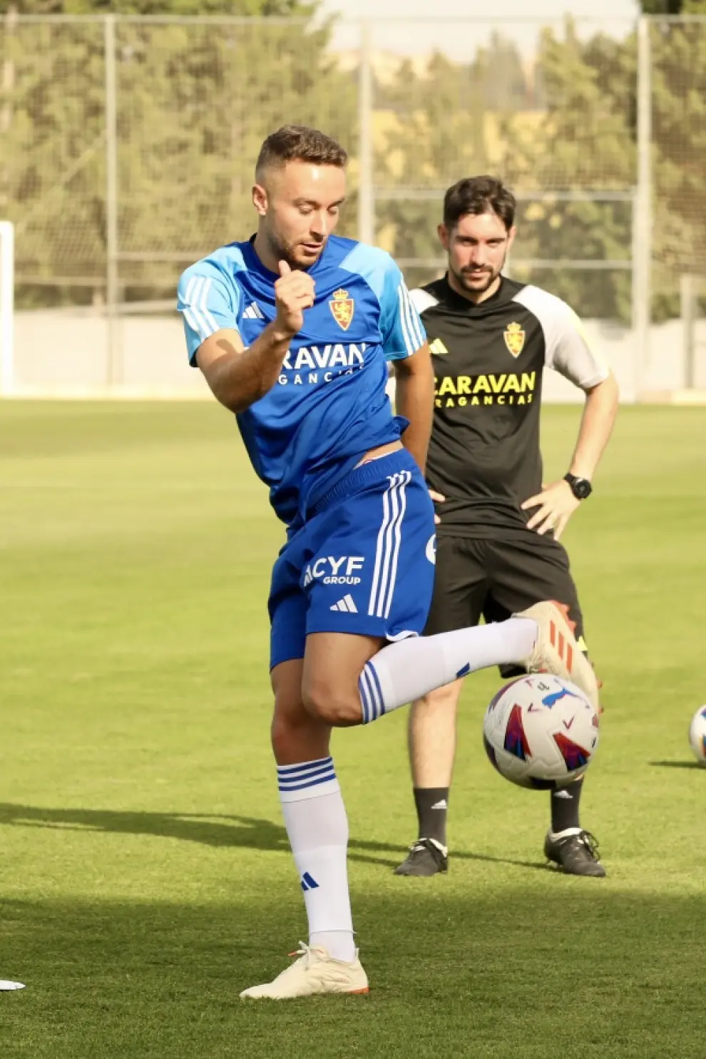 Foto del primer amistoso de pretemporada, Real Zaragoza-Deportivo Aragón, en la Ciudad Deportiva