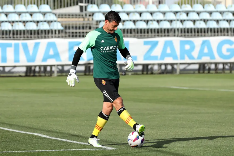 Foto del primer amistoso de pretemporada, Real Zaragoza-Deportivo Aragón, en la Ciudad Deportiva