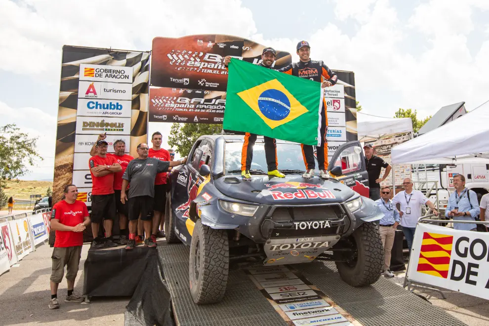 Baja España Aragón 2023: el brasileño Lucas Moraes (Toyota Hilux), segundo puesto en coches