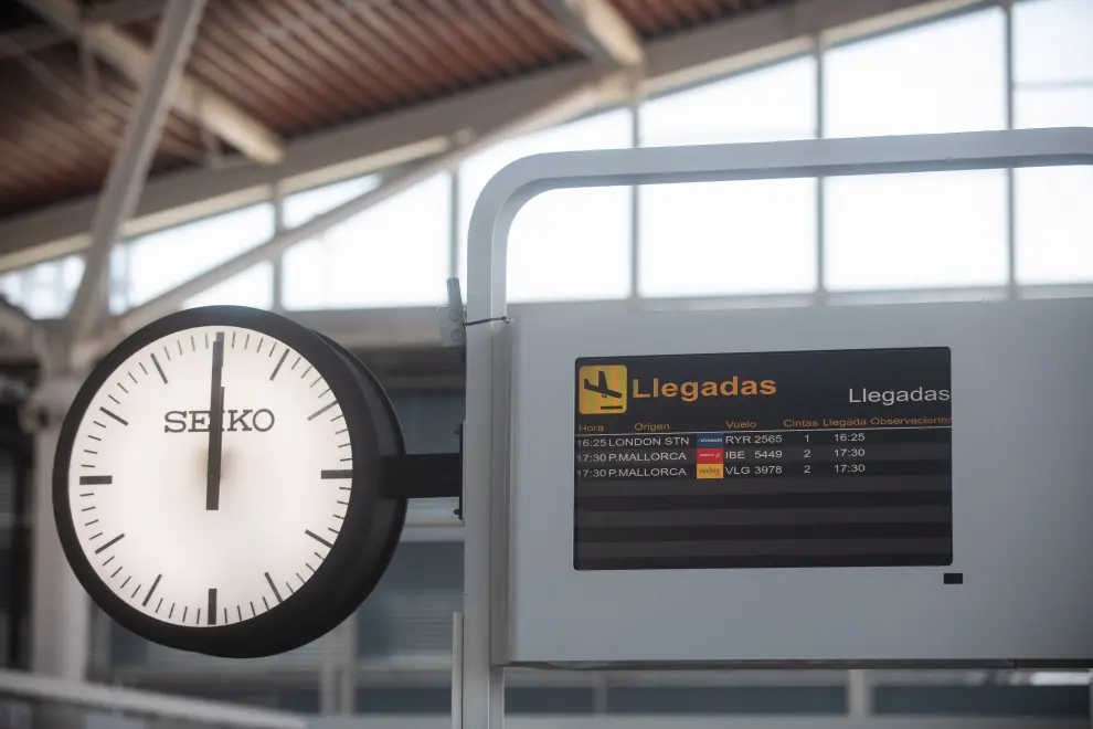 Actividad en el aeropuerto de Zaragoza el 20 de julio de 2023.