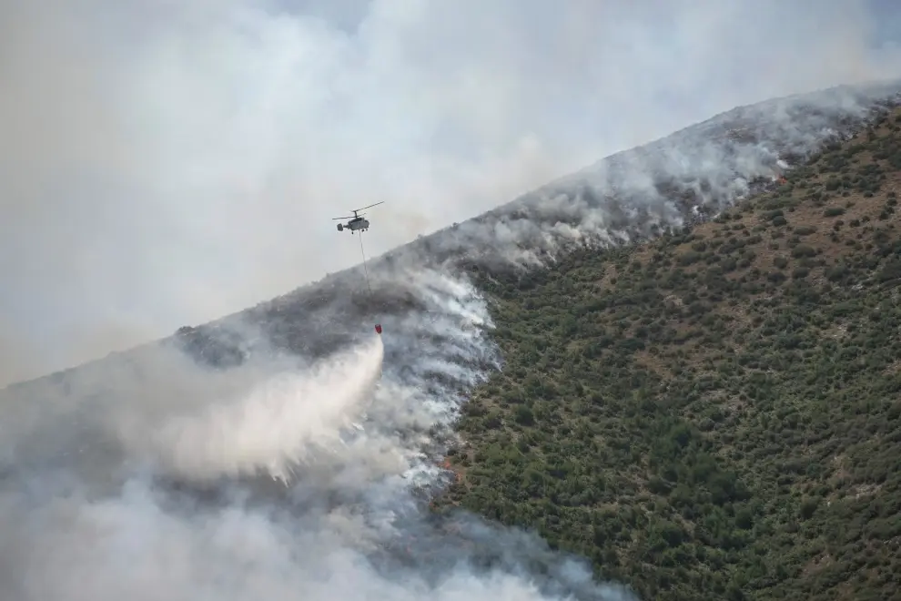 Incendio en Corfú, Grecia.