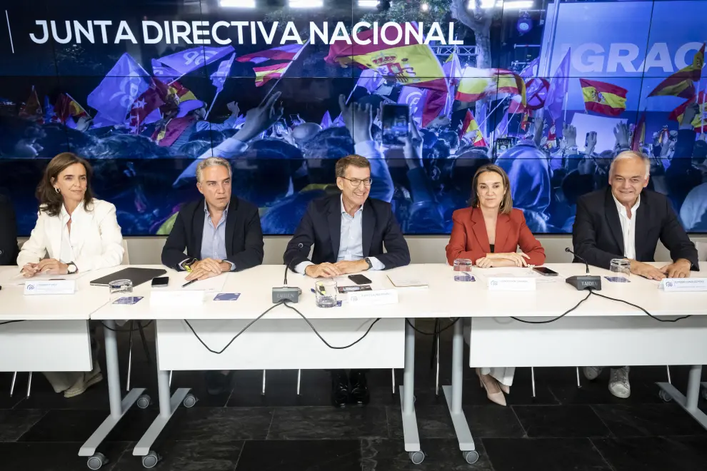 Junta Directiva Nacional PP, liderada por Alberto Núñez Feijóo.