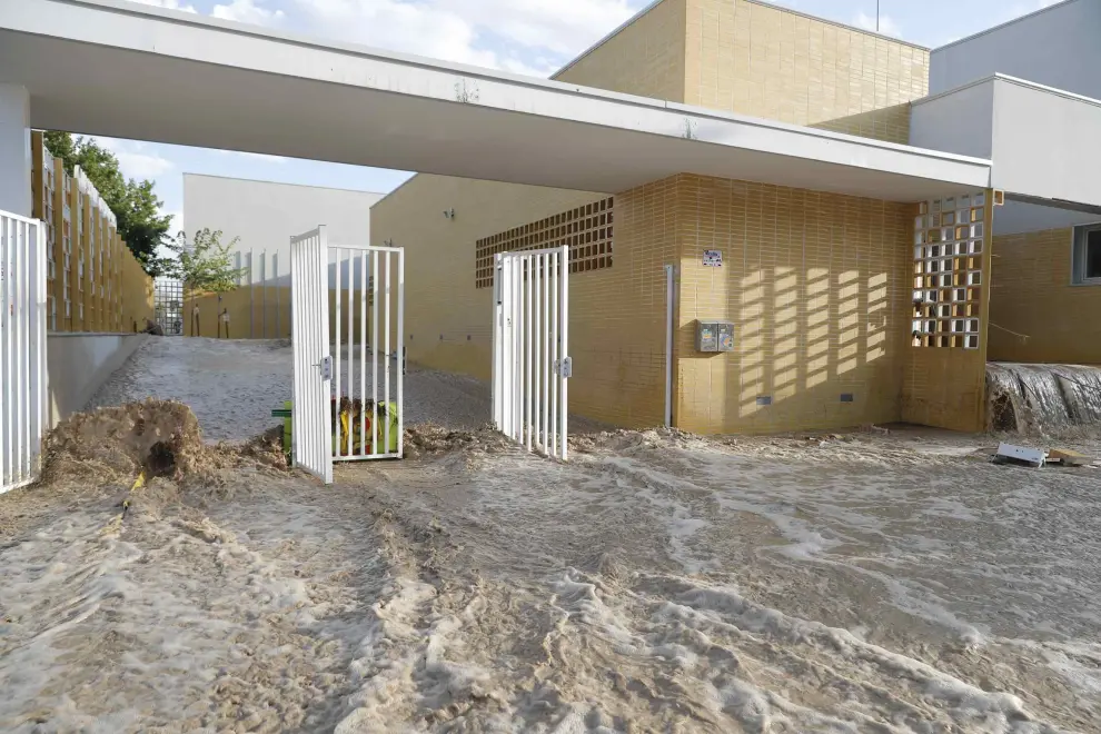 Inundación en el Colegio María Zambrano de Zaragoza.