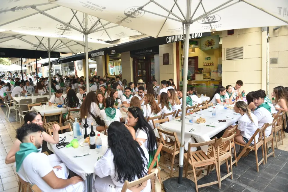 Almuerzos en las fiestas de Huesca.