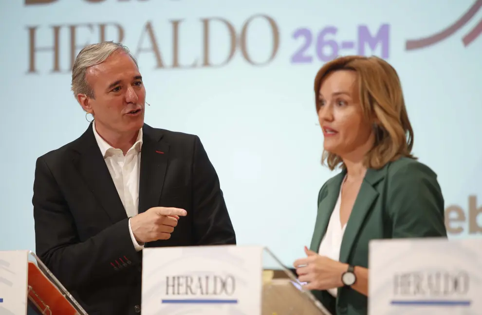 Jorge Azcón y Pilar Alegría, en 2019.