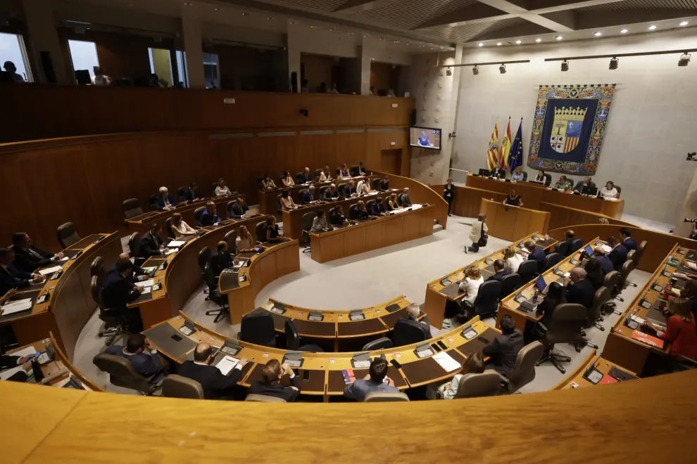 Segunda sesión del pleno de investidura de Azcón en las Cortes de Aragón.