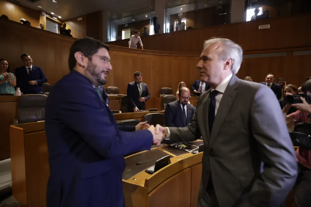 Segunda sesión del pleno de investidura en las Cortes: Jorge Azcón, elegido presidente de Aragón