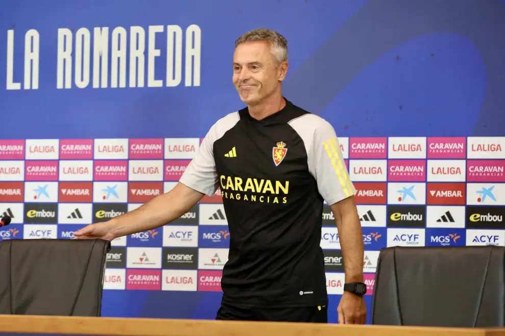 El entrenador del Real Zaragoza, en rueda de prensa, a las 9.00 de este viernes.