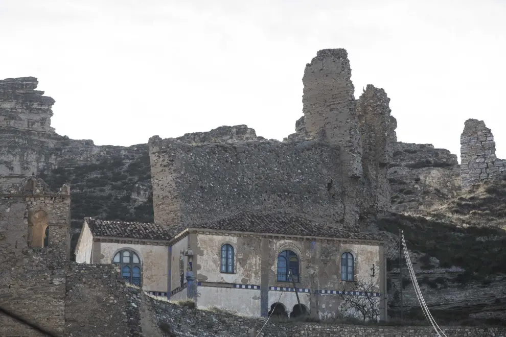 Vista del castillo musulmán de Rueda de Jalón