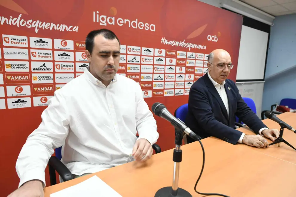 Jorge Aguarón (izqda.), nuevo gerente de Casademont Zaragoza, y José Antonio Artigas (dcha.), nuevo director general.