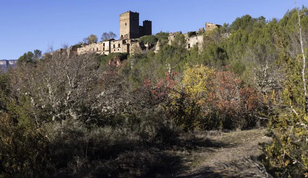 Vista general de un tramo del Camino de Santiago en Aragón (Ruesta)