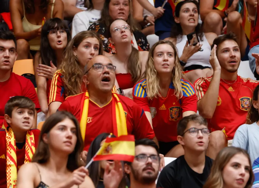 Zaragoza vibra con la final del Mundial en el pabellón Siglo XXI.