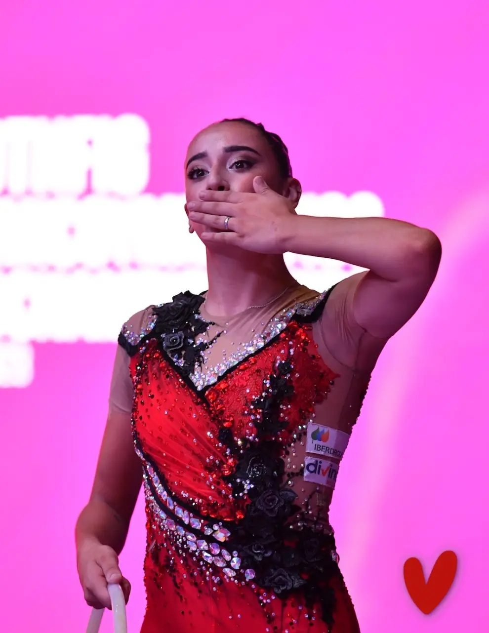 La aragonesa Alba Bautista en la final de aro del Mundial de gimnasia rítmica de Valencia.