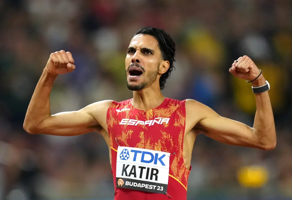 Prueba de los 5.000 del Mundial de atletismo: español: Mohamed Katir, plata