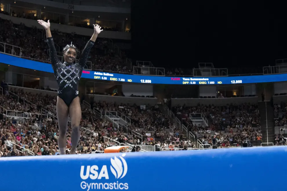 Simone Biles gana por octava vez el campeonato de gimnasia de Estados Unidos