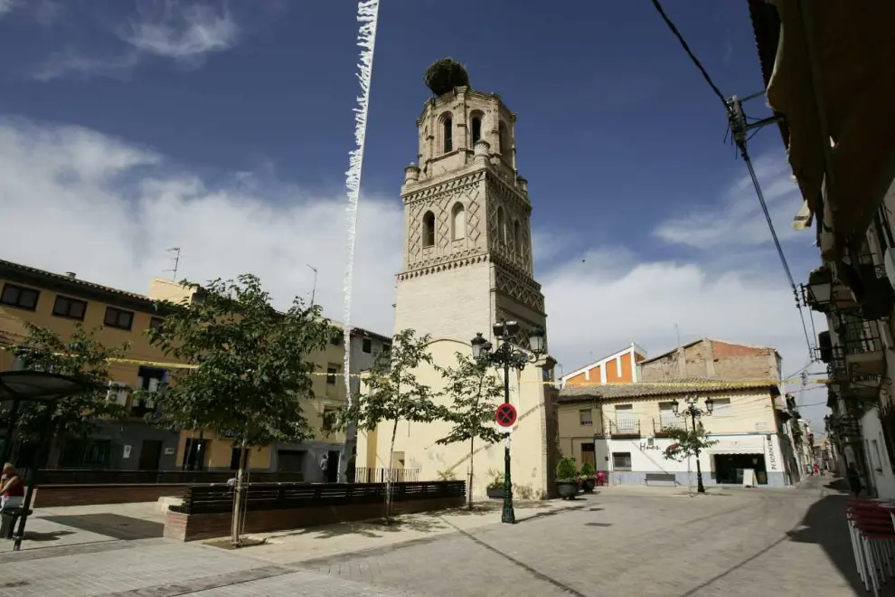 Torre de la desaparecida Iglesia de San Miguel Arcángel, en Monzalbarba